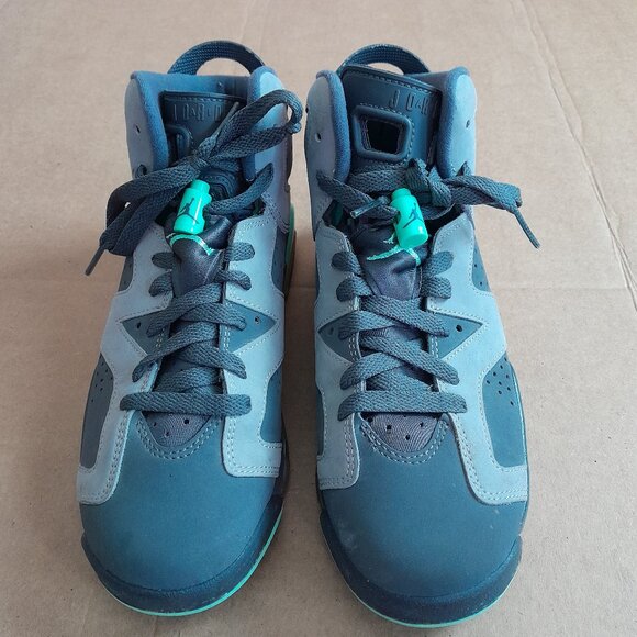 Nike Air Jordan 6 Retro Green Glow Women’s Grey Size US 8, 6.5Y 543390-005 - Picture 1 of 8
